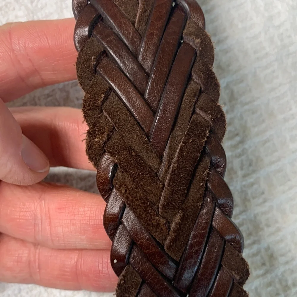 Tommy Bahama leather braided belt brown leather and suede size 38-40 large